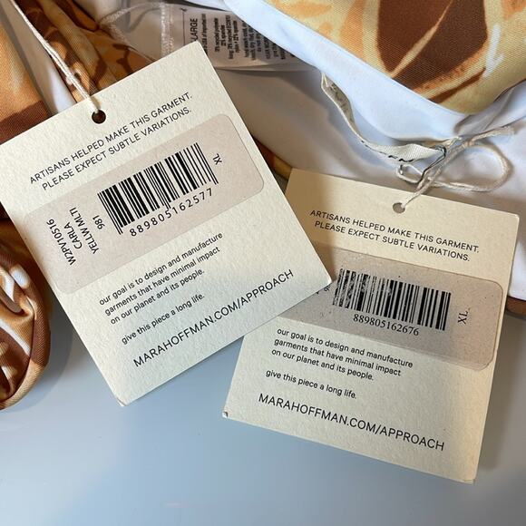 Mara Hoffman Clara Knot Bikini Top & Zoa Swim Bottom In Acadia Floral Set Sz XL - Picture 8 of 9